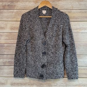 ALPS Grey V Neck Cardigan Sweater M